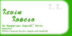 kevin kopcso business card